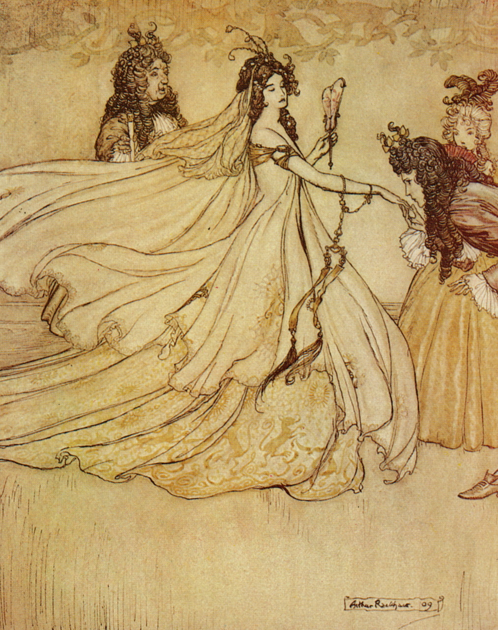 Cinderella goes to the ball: Rackham illustration