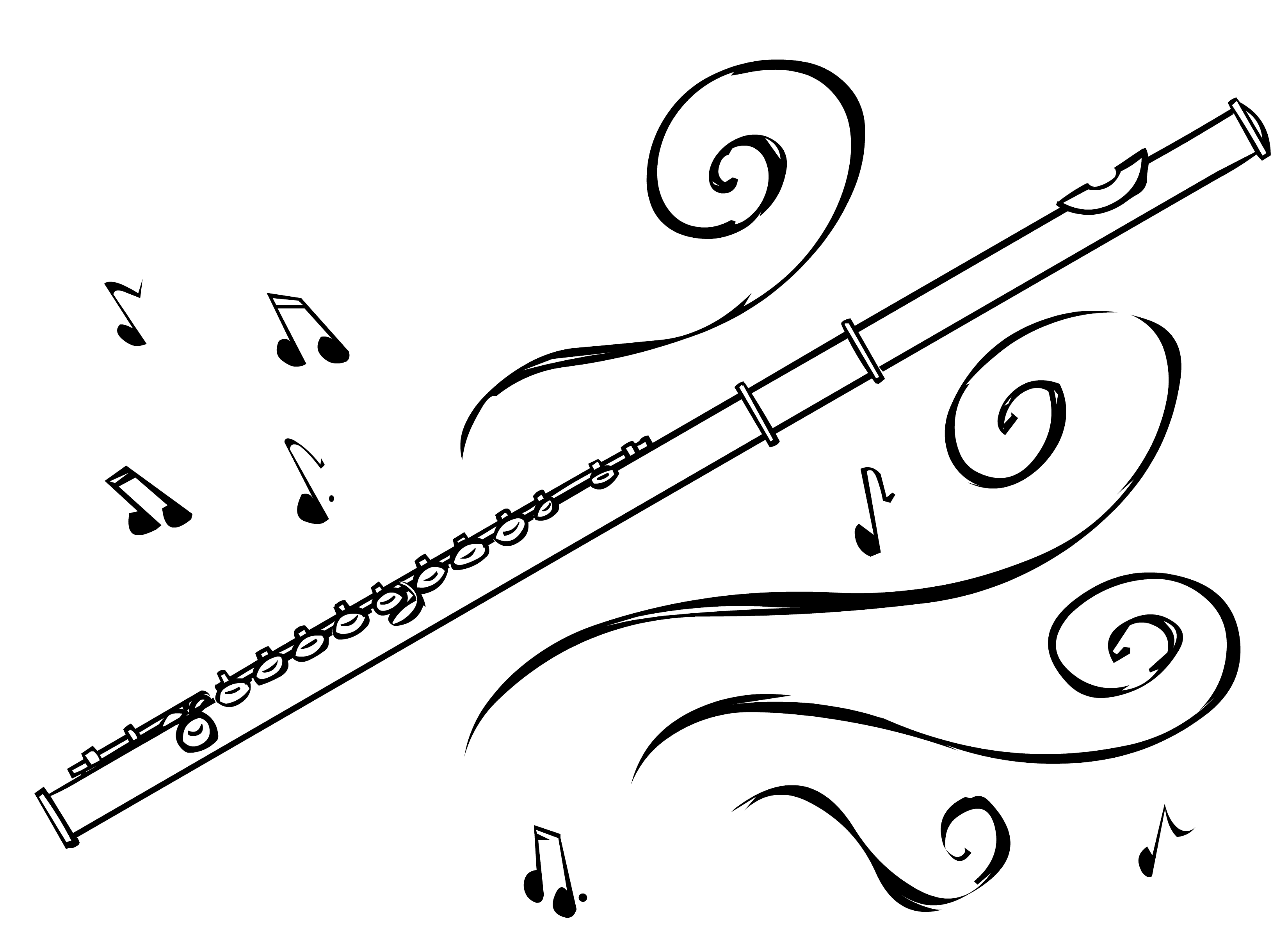 Flute with notes